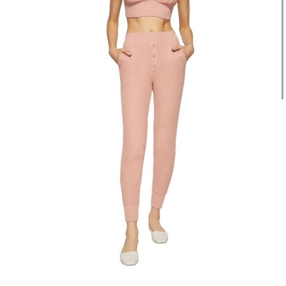 Jonathan Simkhai Standard Savannah Waffle Joggers Chai NWT - Picture 1 of 16